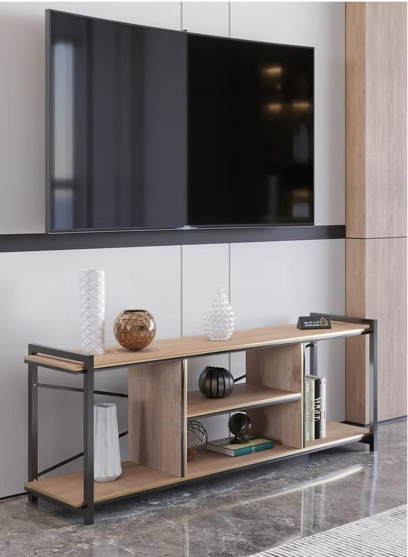 إكسبرت طاولة تلفزيون بتصميم جميل وعصري من الخشب وأرجل من المعدن 120x30x45 - بني - Image 2