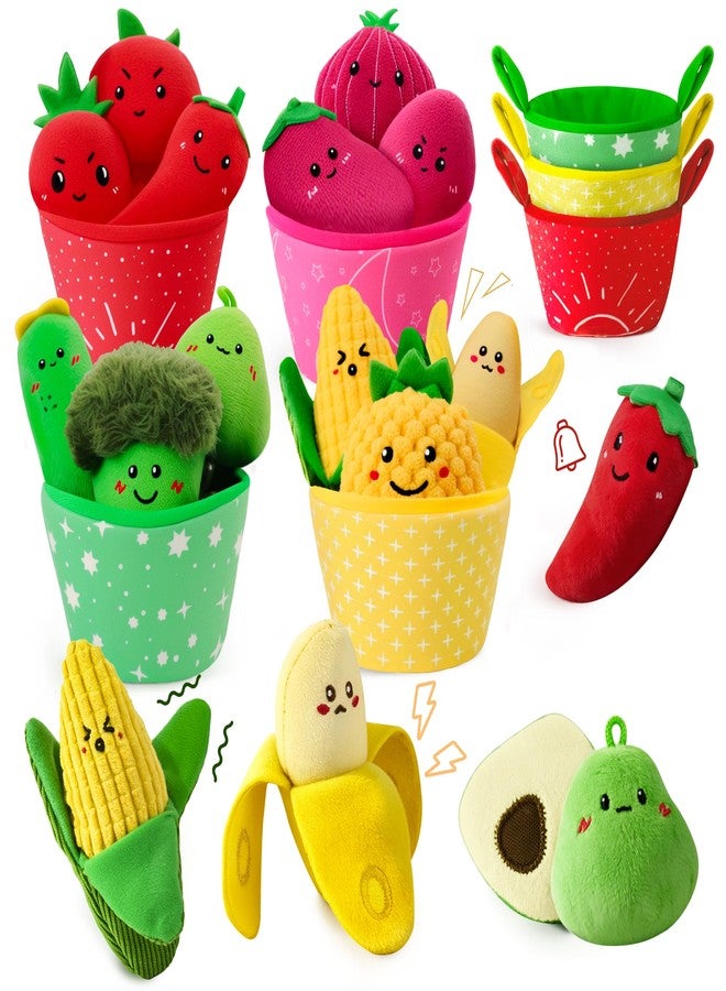 SAIMAND Montessori Baby Sensory Toys – 16 PCS Plush Fruit & Veggie Color Sorting Play Food with Crinkle & Rattle, Baby Toys 6-12 Months, Learning Toys for 1 Year Old Boys Girls Gifts - Image 1