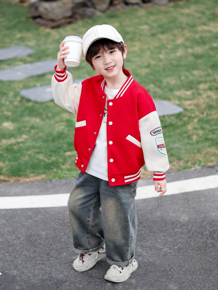 Boys Baseball Suit Baby Spring Jacket Spring Children'S Jacket Little Boy Spring Thin - Image 4