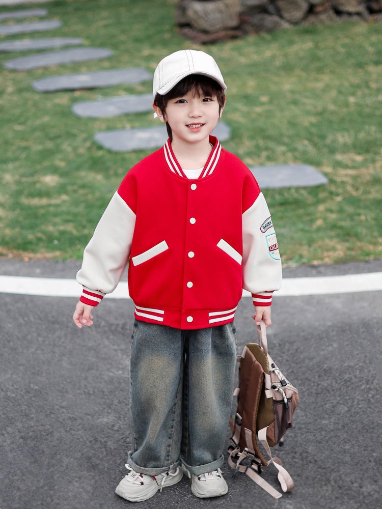 Boys Baseball Suit Baby Spring Jacket Spring Children'S Jacket Little Boy Spring Thin - Image 3