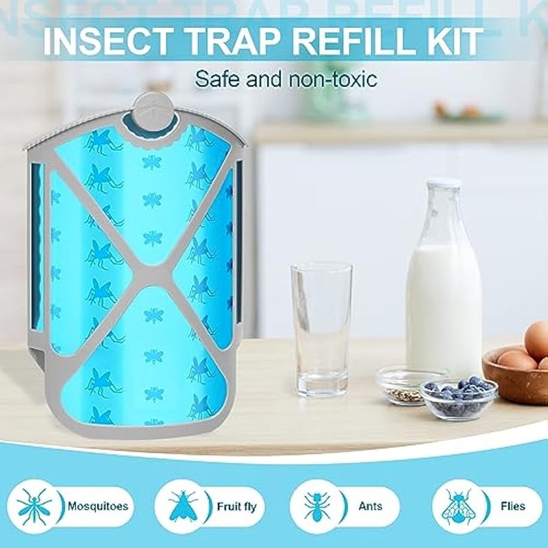 عربست مجموعة اعادة تعبئة مصيدة الحشرات، تجذب وتحبس الحشرات الطائرة وذباب الفاكهة والبعوض والحشرات الاخرى (16 قطعة) - Image 4