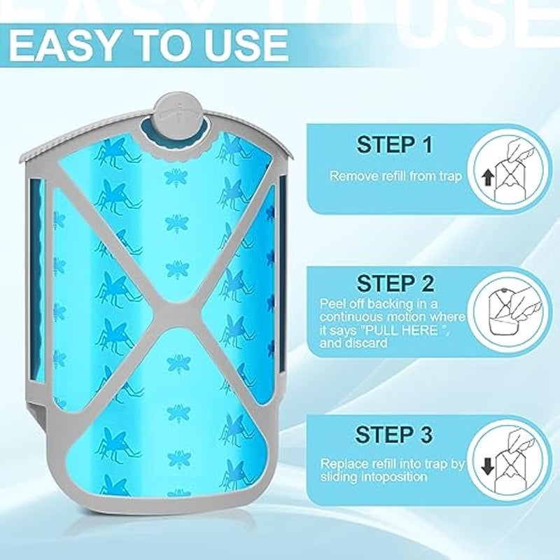عربست مجموعة اعادة تعبئة مصيدة الحشرات، تجذب وتحبس الحشرات الطائرة وذباب الفاكهة والبعوض والحشرات الاخرى (16 قطعة) - Image 2