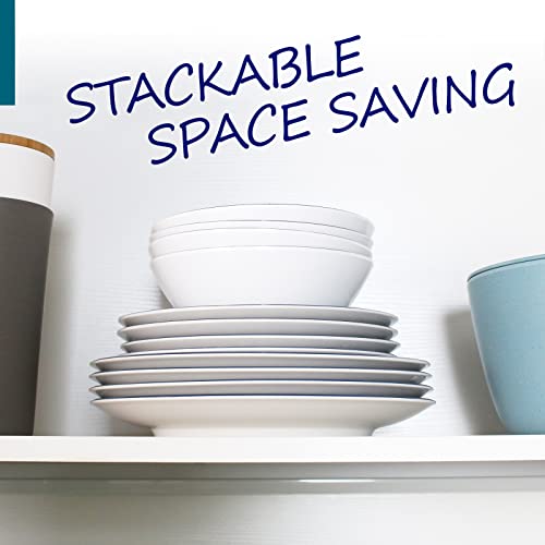 DAPOTO Melamine Dinnerware Set for 4-16 Pcs:Camping Dishes Set with Dinner Plates,Salad Plates, Bowls and Cups.Lightweight and Unbreakable.Indoor and Outdoor Use. - Image 3