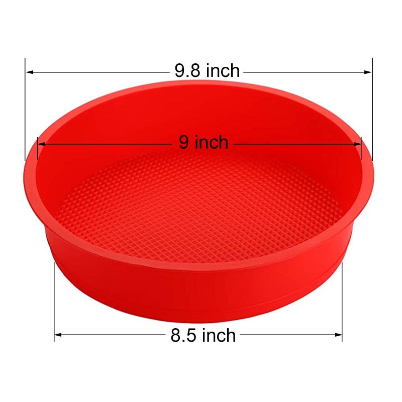 Bekith 4 Pack 9" Silicone Round Cake Pans, Silicone Cake Pans for Baking, Quick Release Baking Mold Round - Image 2