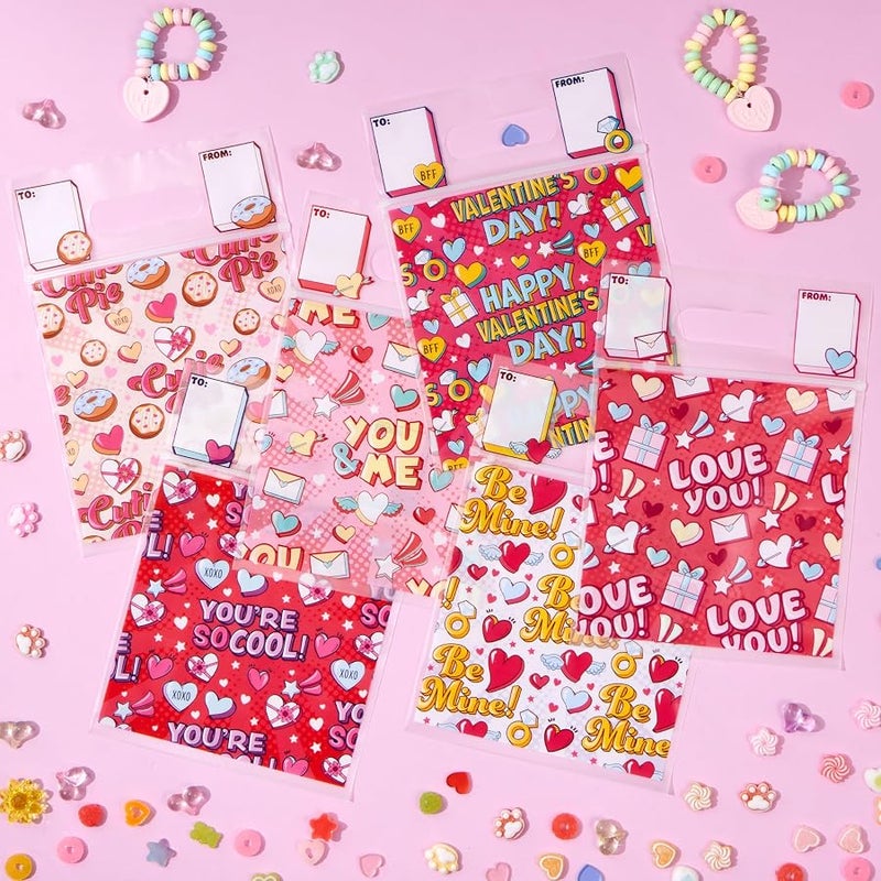 JOYIN 24PCS Valentine’s Day Sealing Gift Bags with Handles for Kids Party Favors, Classroom Exchange Prizes, Valentine’s Goodie Bags - Image 2