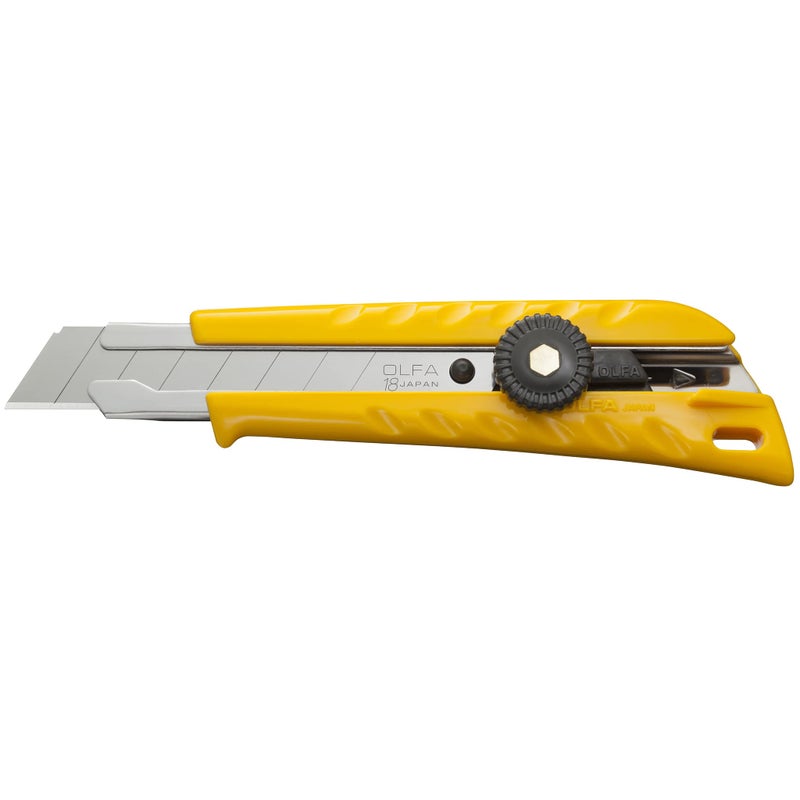 OLFA 18mm Heavy-Duty Utility Knife (L-1) - Multi-Purpose Custom Cutting Depth Utility Knife w/Ergonomic Grip Handle & Snap-Off Blade, Replacement Blades: Any OLFA 18mm Blade - Image 1