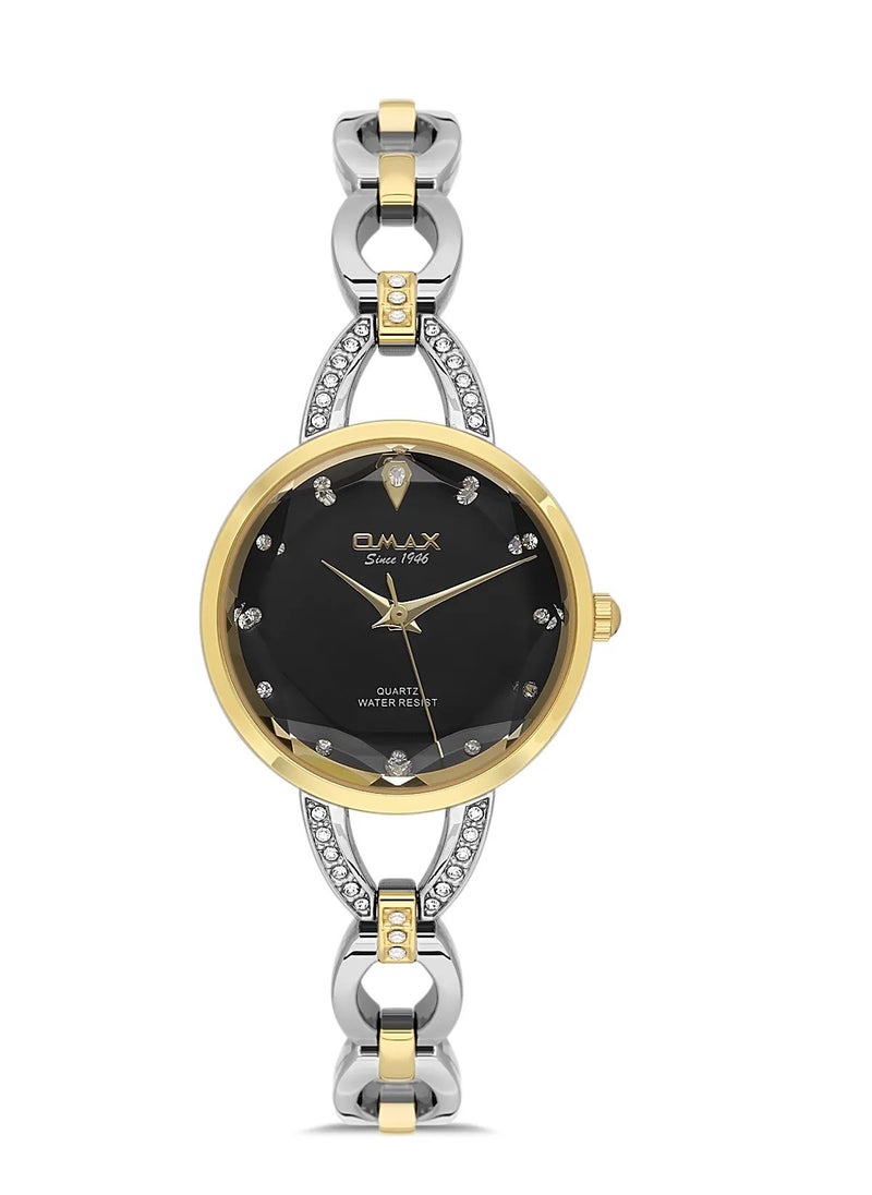 OMAX - Omax Women's Luxury Wrist Watch, Watches for Women, Stainless Watches, Steel Silver Band, Black Analog Dial, Waterproof Watch, 1 Year Warranty - Image 1