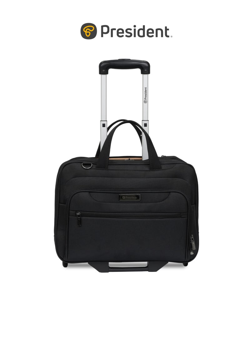 President Executive 17-Inch Rolling Laptop Bag - High-Density 1680D Nylon Business Trolley Bag with TSA Lock(7840) Black - Image 1