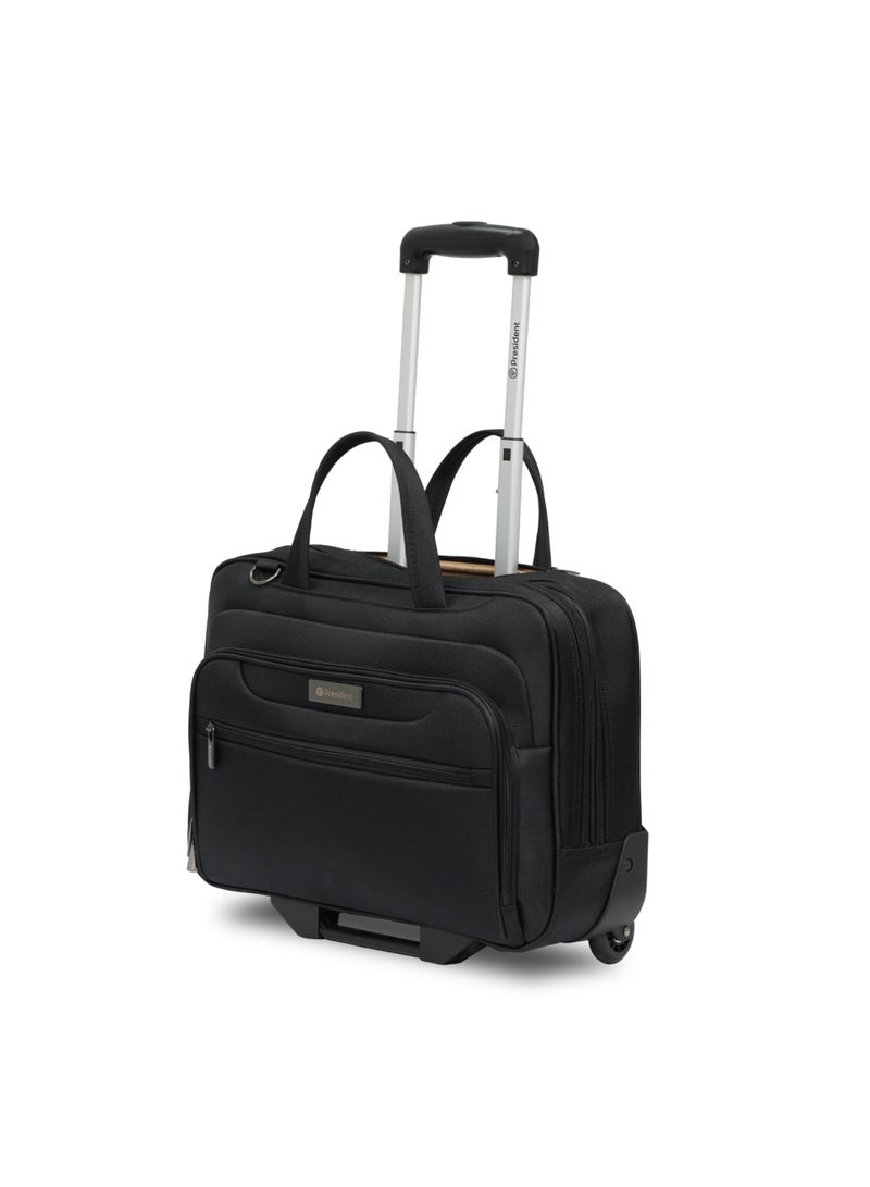 President Executive 17-Inch Rolling Laptop Bag - High-Density 1680D Nylon Business Trolley Bag with TSA Lock(7840) Black - Image 4