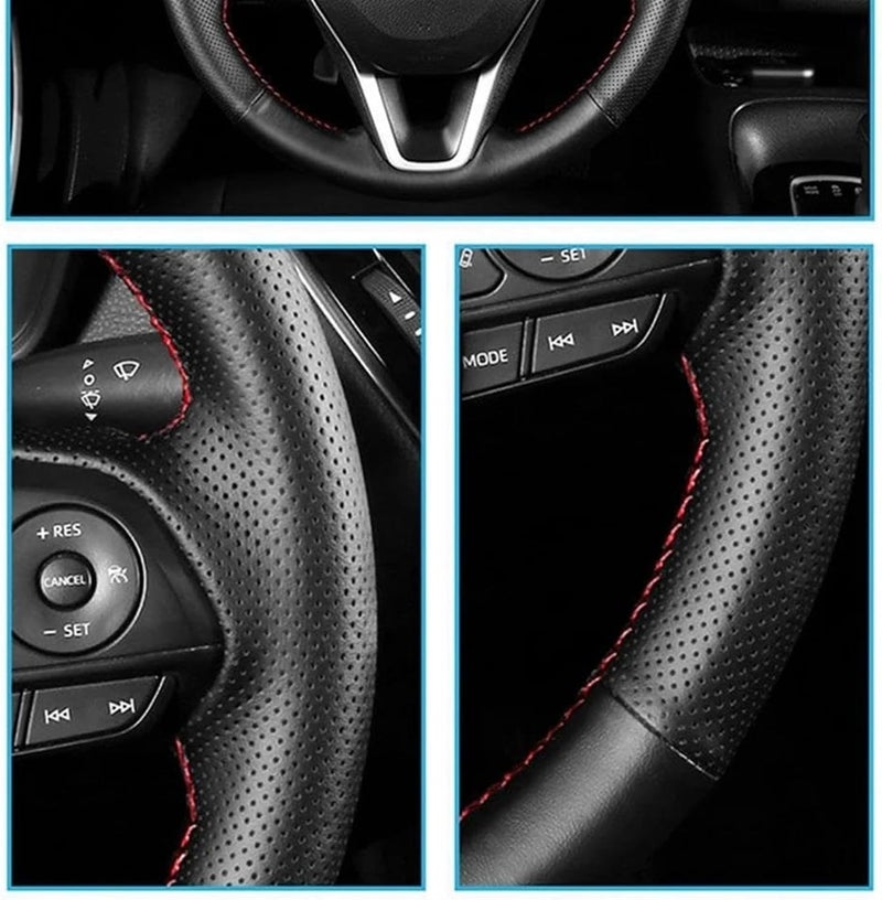 QASULER Hand-Stitched Steering Wheel Cover for Dodge - Image 4