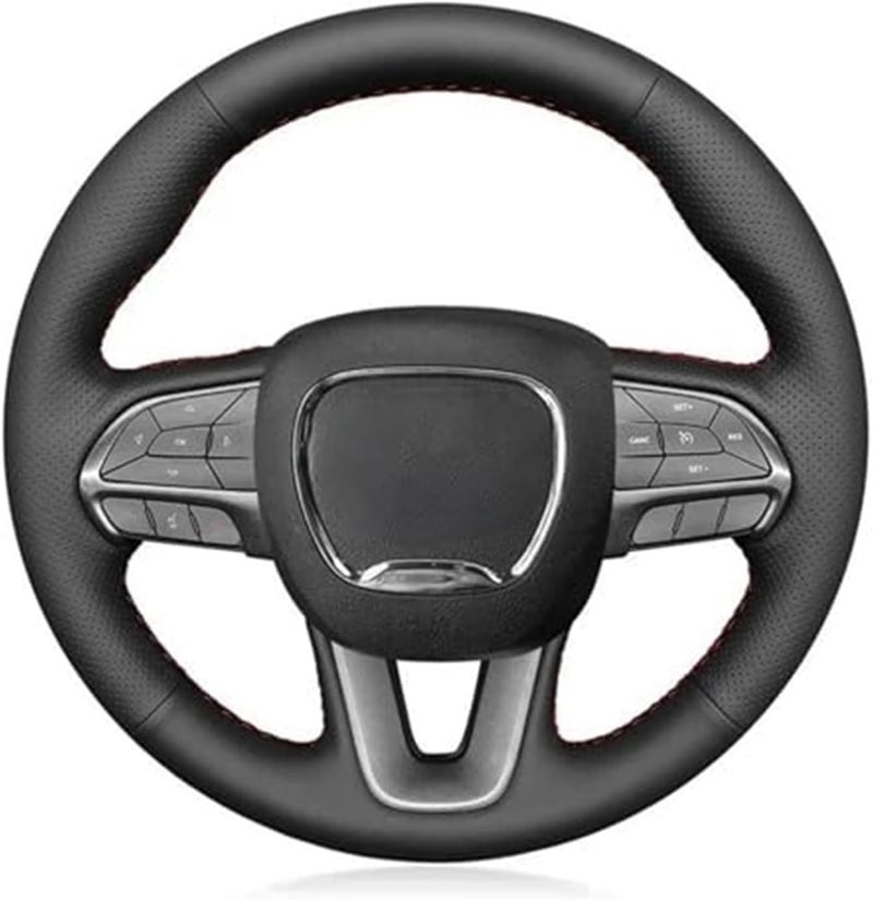 QASULER Hand-Stitched Steering Wheel Cover for Dodge - Image 1