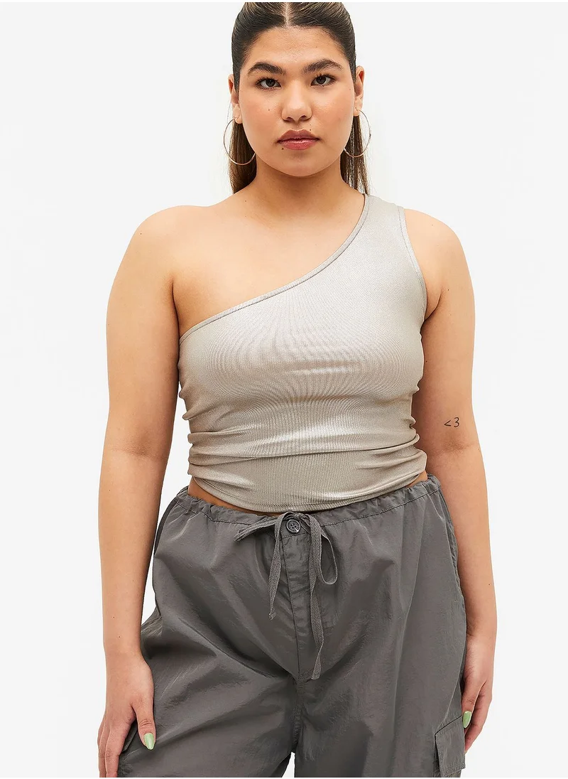 مونكي One Shoulder Crop Top