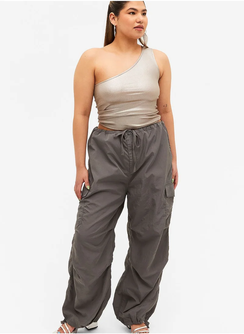 مونكي One Shoulder Crop Top