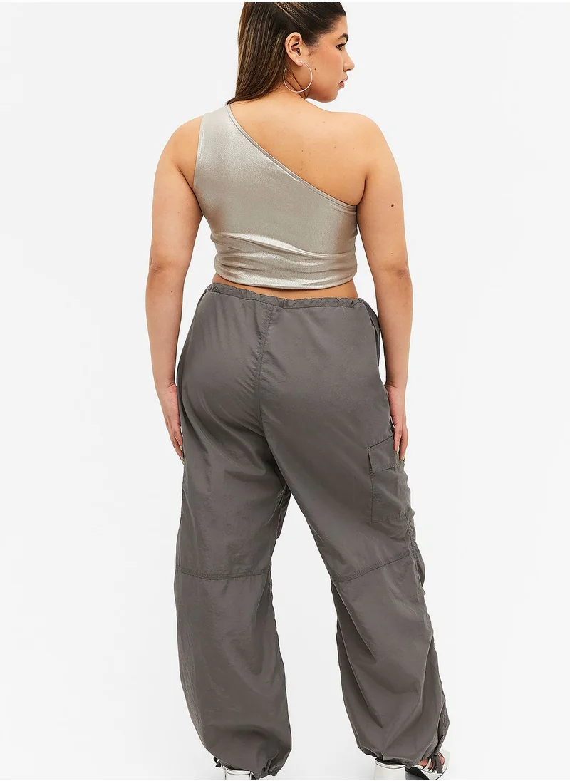 مونكي One Shoulder Crop Top