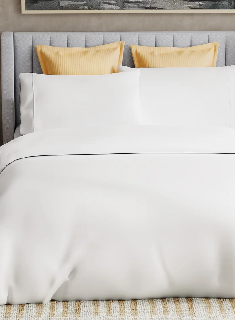 Color Sense Solid 1 Duvet Cover + 1 Pillow Cover Single Cotton White 200x135cm