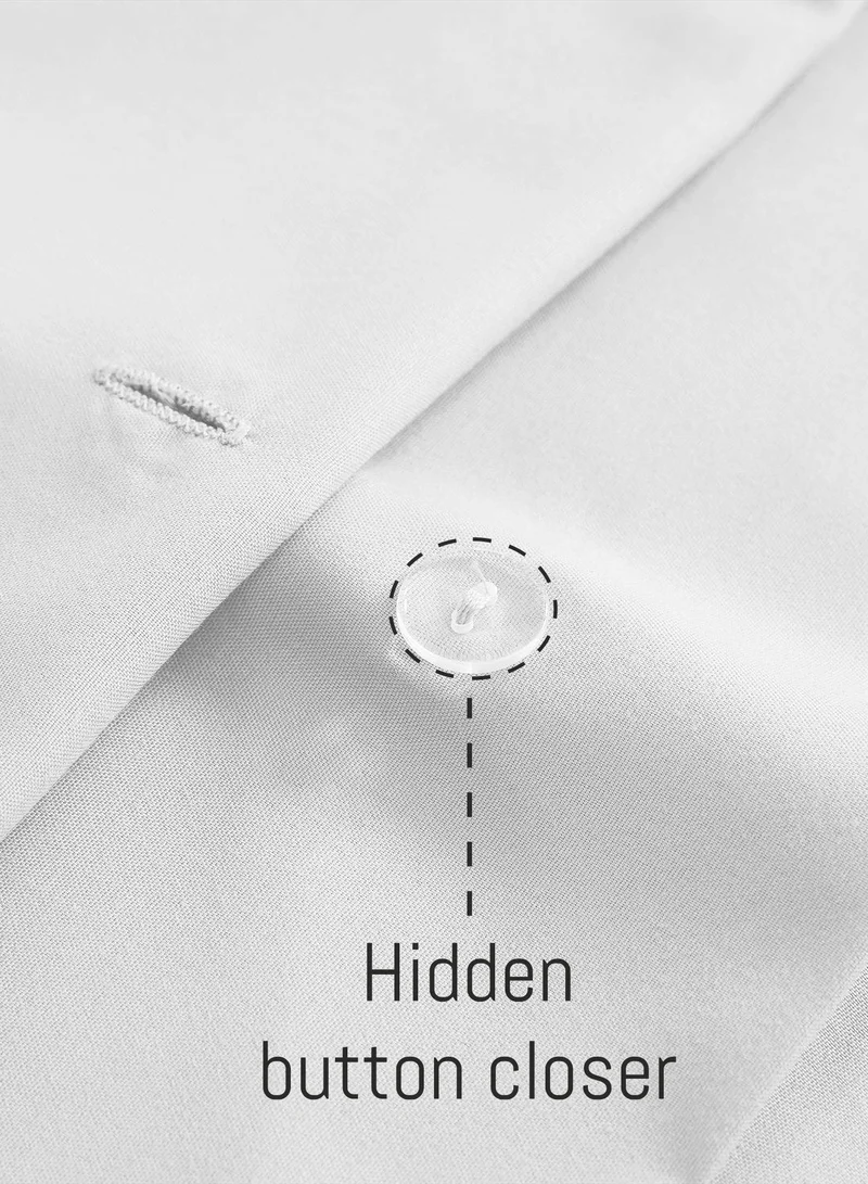 Color Sense Solid 1 Duvet Cover + 1 Pillow Cover Single Cotton White 200x135cm