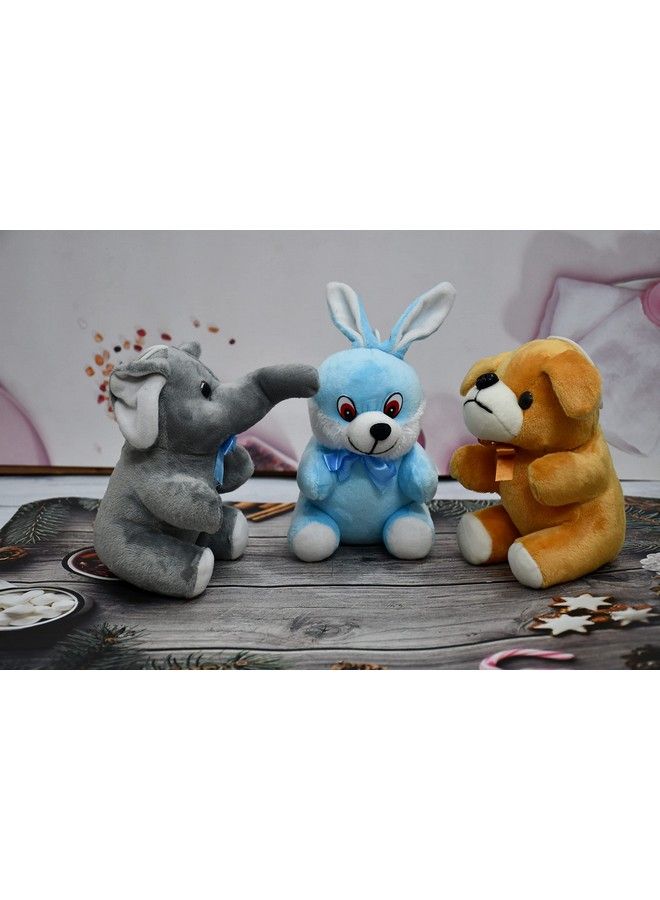 Natali Traders Combo Puppy Rabbit And Elephant Soft Toy For Kids Birthday (15 Cm) ; Animals Soft Toy Kids (Baby) For Playing Soft Toy - Image 3