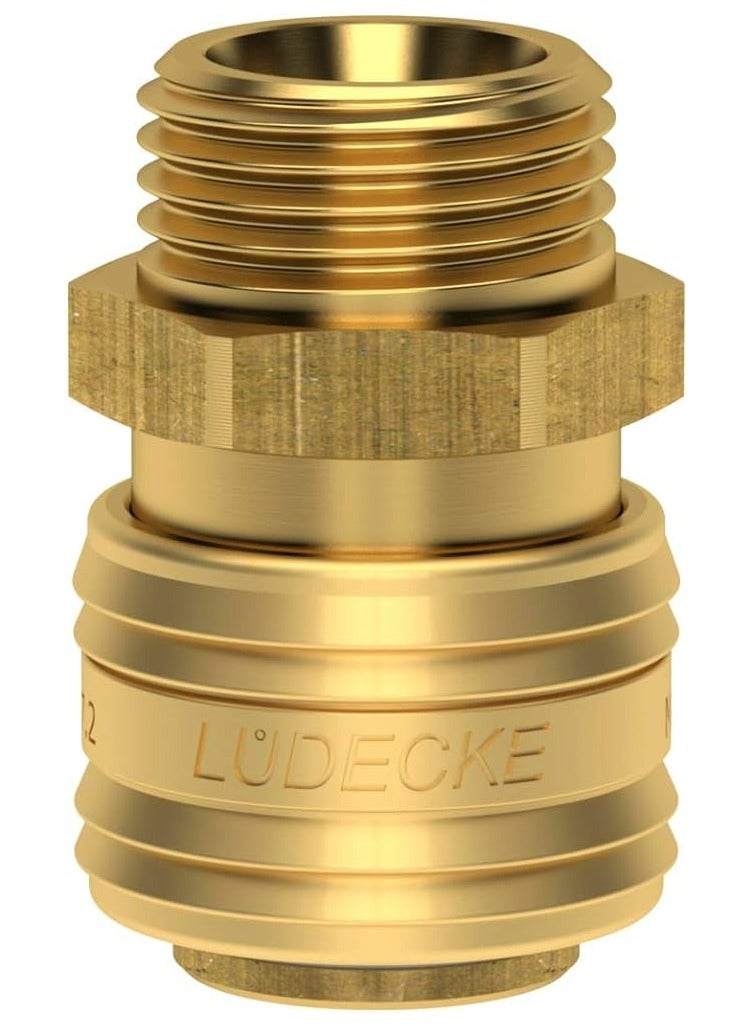 LUDECKE BRASS QUICK COUPLING (FEMALE, MALE & HOSE BODY) 10 PIECE - Image 1