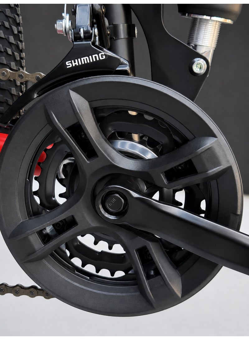Prix 26-Inch Folding Mountain Bike – 21 Speeds – Front & Rear Suspension – Disc Brakes – Sport Alloy Wheels - Image 5