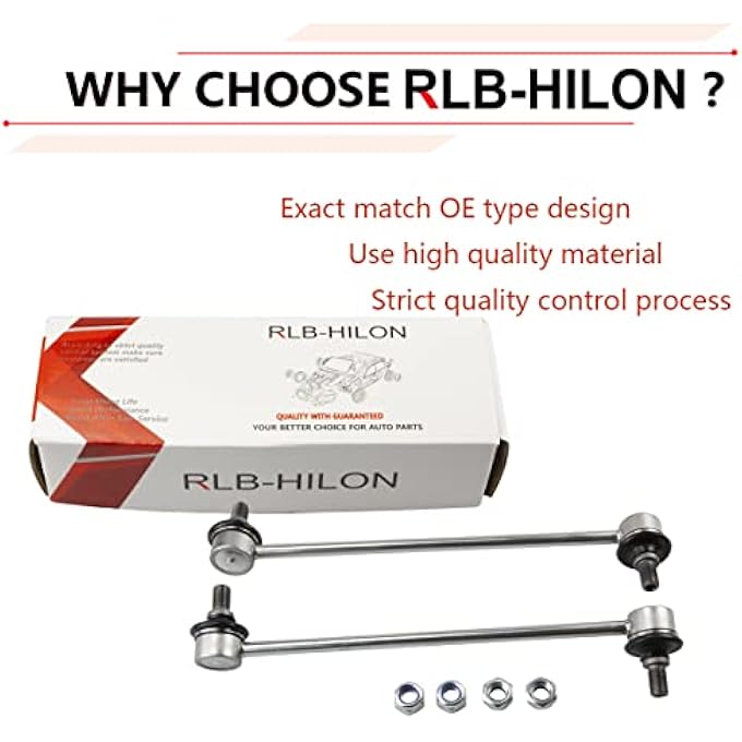 RLB-HILON طقم وصلات قضيب التوازن الأمامي المثبت من قطعتين متوافق مع تويوتا كورولا 2003-2019 ماتريكس 2003-2013 بريوس 2001-2009 سيون Tc 2005-2010 لـ 4882047010 - Image 5