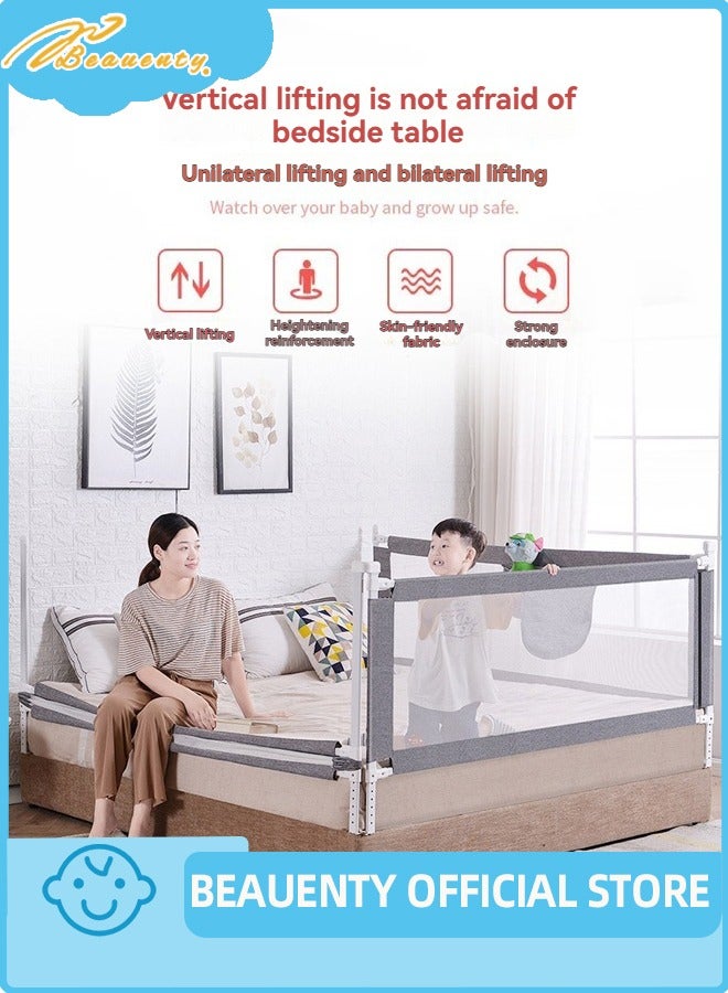 بيوينتي الملكة حجم السرير السكك الحديدية للأطفال الصغار - قابل للتعديل سرير الطفل السكك الحديدية الحرس، الأطفال سلامة السرير السكك الحديدية لسرير الملكة حجم (1 قطعة) - Image 1