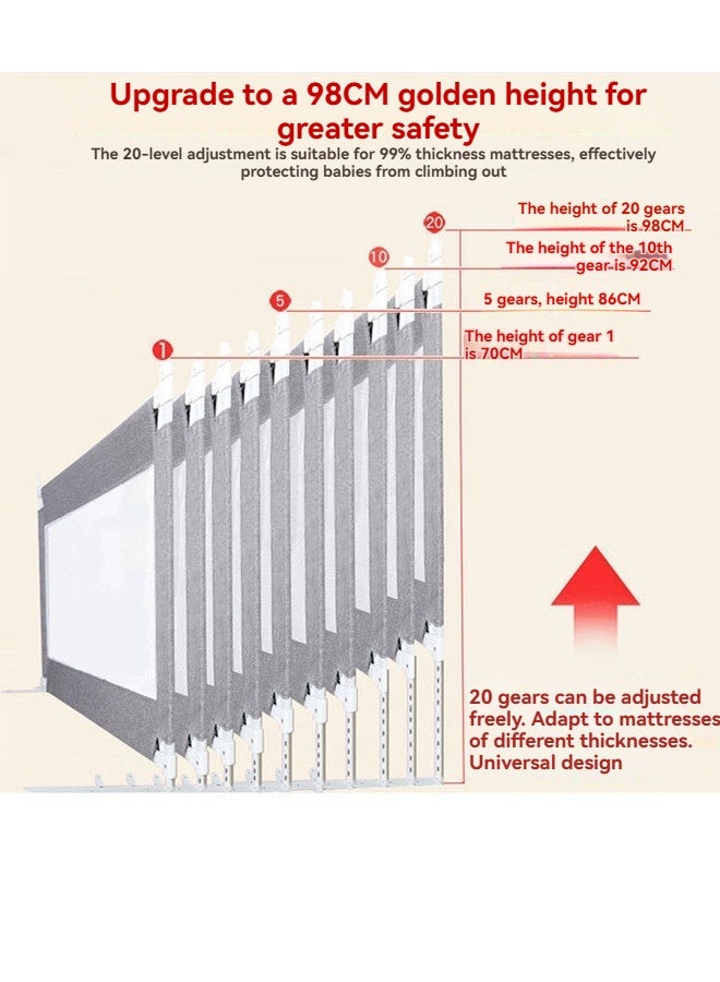 بيوينتي الملكة حجم السرير السكك الحديدية للأطفال الصغار - قابل للتعديل سرير الطفل السكك الحديدية الحرس، الأطفال سلامة السرير السكك الحديدية لسرير الملكة حجم (1 قطعة) - Image 4