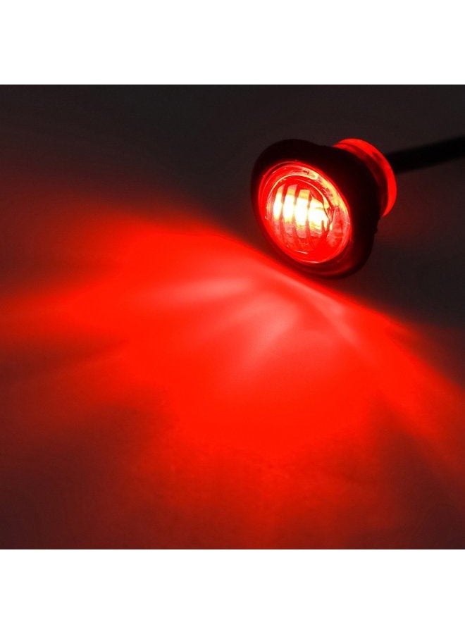 Partsam (10) LED Light Red 3/4" Clearance Marker Trailer Bullet Grommet Lights, 3/4 led dual function marker lights, 3 LED Mini Auxiliary Stop Turn Tail Brake Light, 3/4 led marker lights 3 wire - Image 5