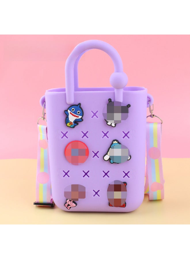 إسكدنيا حقيبة ثقب ذاتية الصنع إكسسوارات لطيفة حقيبة يد صيفية لقضاء العطلات على الشاطئ حقيبة ثقب ملونة حقيبة شاطئية بنفسك حقيبة جيلي-الألوان: 31 - Image 1