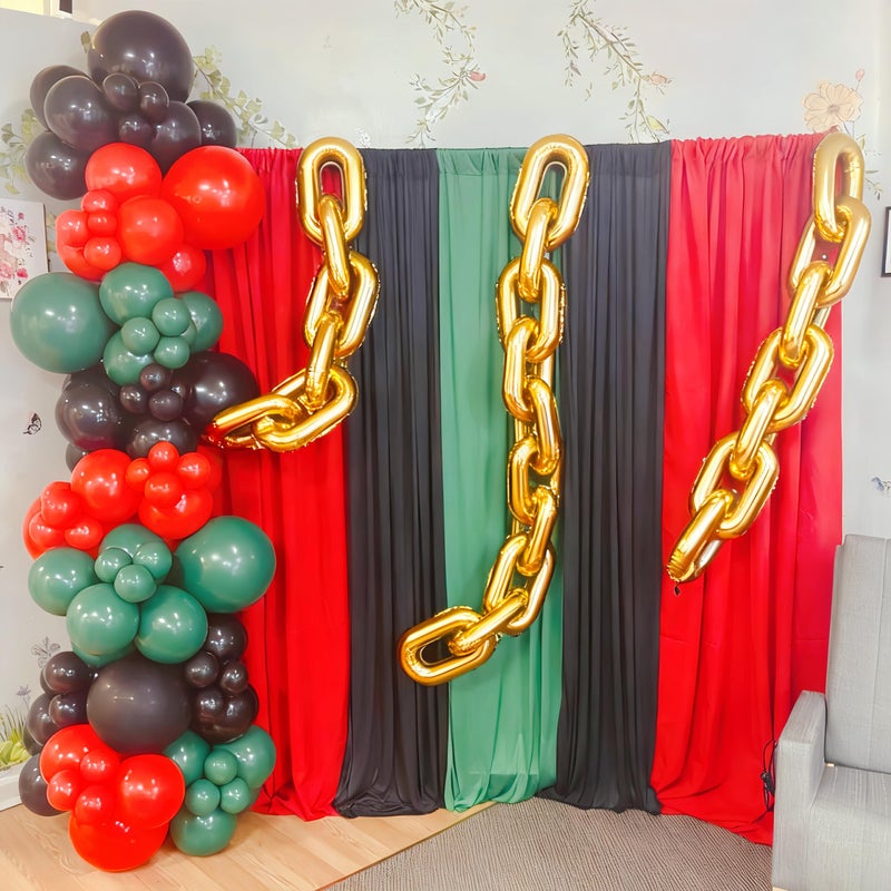 Vibzox Gold Foil Chain Balloons, 24PCS Giant Chain Balloon Garland for 80s 90s Hip Hop Party Decorations, Jumbo Chain Link Balloons for Retro Theme Birthdays Graduations Weddings Arch Supplies (16inch) - Image 3