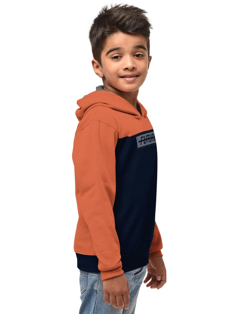 HELLCAT Boys Regular Fit Fulsleeve Hooded Sweatshirt with Rib - Combo Pack of 2 - Saffron/Saffron_7-8 Years - Image 2