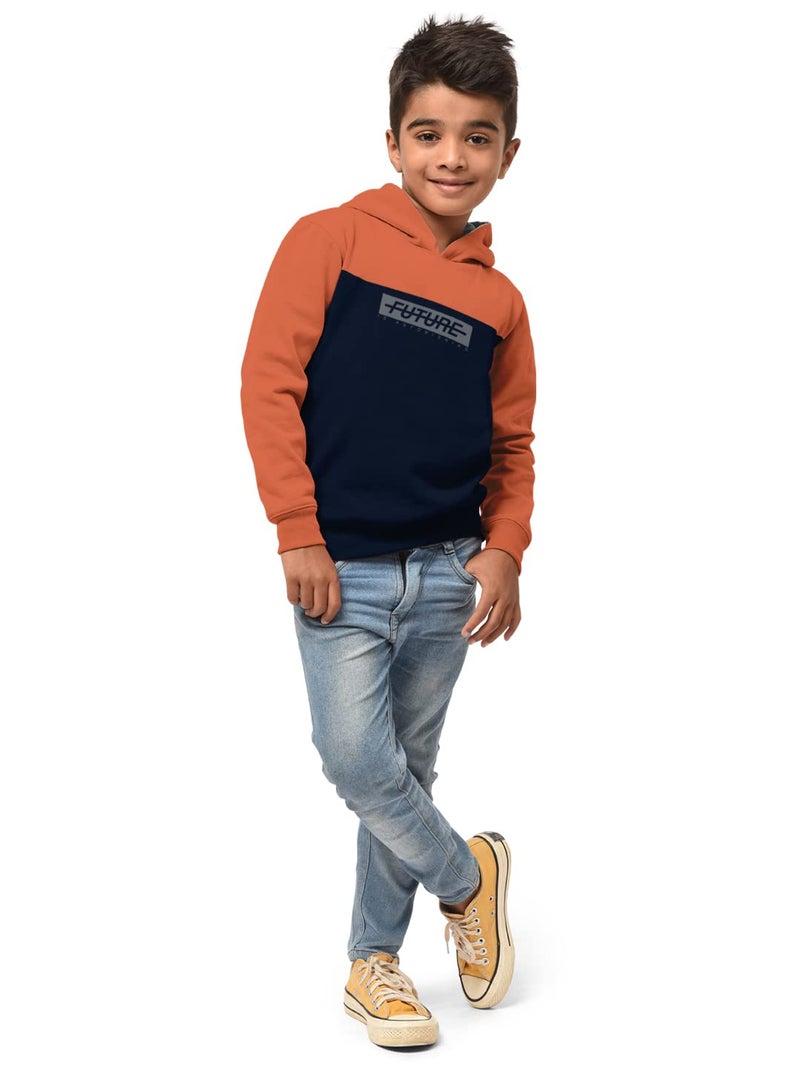 HELLCAT Boys Regular Fit Fulsleeve Hooded Sweatshirt with Rib - Combo Pack of 2 - Saffron/Saffron_7-8 Years - Image 4