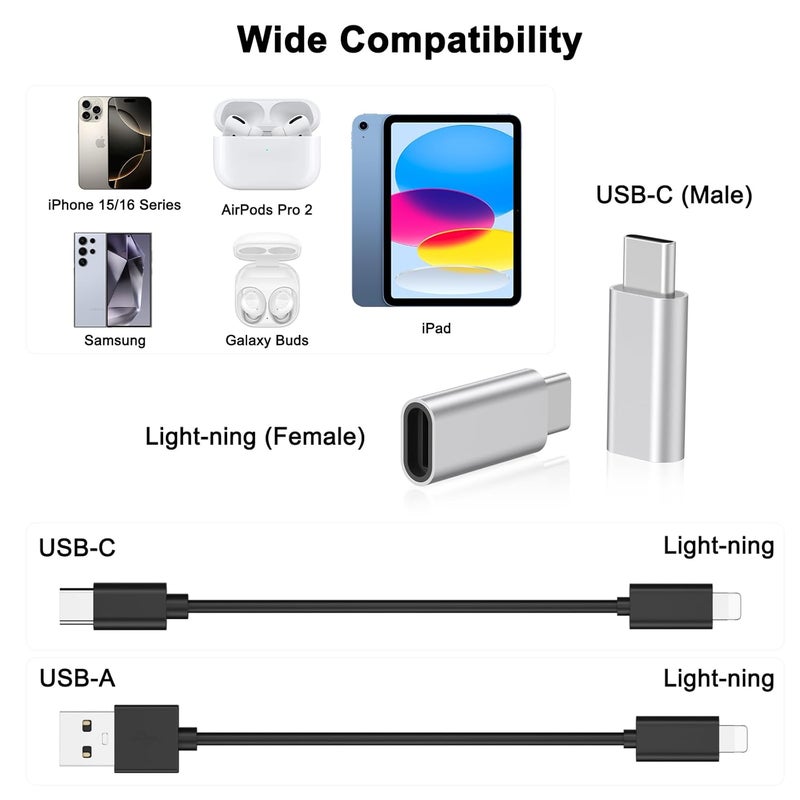 Tobfit Tobfit Lightning to USB C Adapter (2pack) - Lightning to USB C, Supports Fast Charging for iPhone 15 Pro Max, Pad, MacBook, Samsung Galaxy S24 S23 S22, Pixel - Image 3
