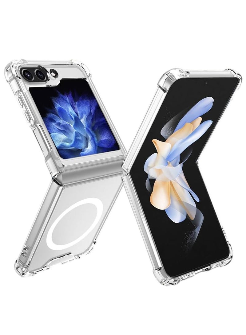 Houmt Samsung Galaxy Z Flip 5 Case Cover Magnetic Cover Support Wireless Charging Hard PC Shockproof Protection Anti Scratch Phone Case for Galaxy Z Flip 5 - Image 2