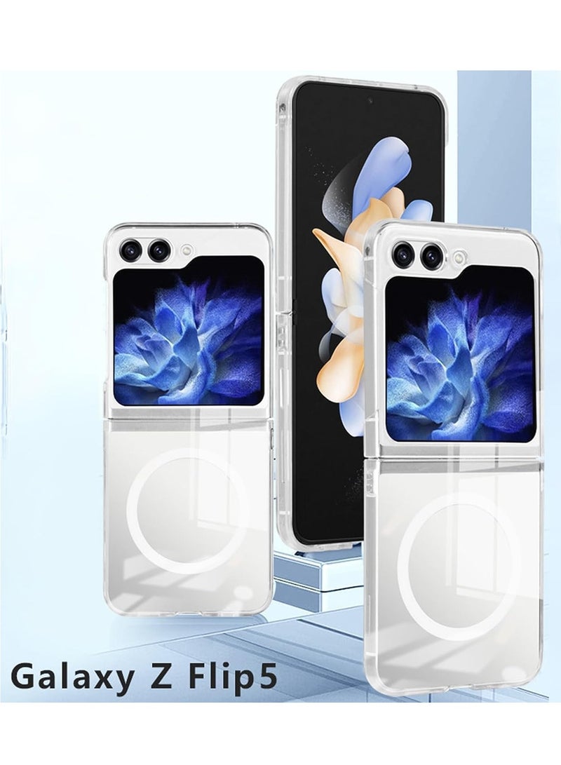 Houmt Samsung Galaxy Z Flip 5 Case Cover Magnetic Cover Support Wireless Charging Hard PC Shockproof Protection Anti Scratch Phone Case for Galaxy Z Flip 5 - Image 4