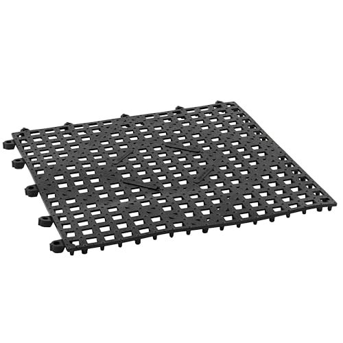 Winco Interlocking Bar Mat, 12 by 12-Inch, Dark Smoke,Black,Medium - Image 1