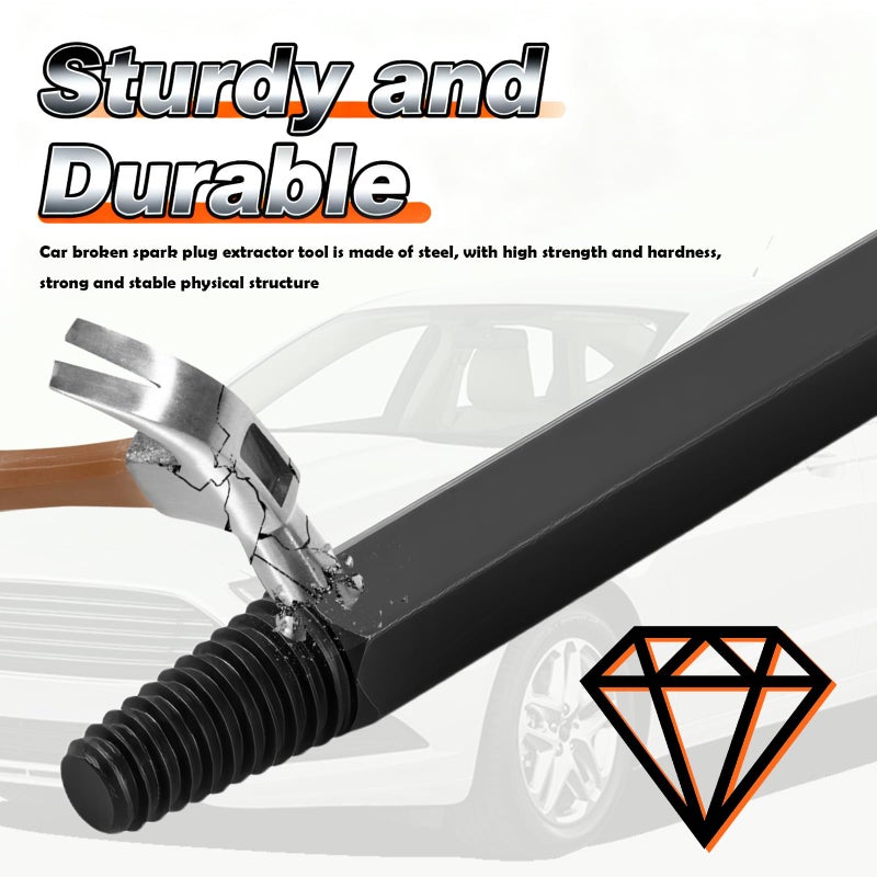 YGDMD Broken Spark Plug Removal Tool with Left-Hand Thread,Broken Spark Plug Extractor Tool with 10mm Hexagonal Structure,Professional Sparks Plugs Extractor Kit Automotive Tools - Image 3