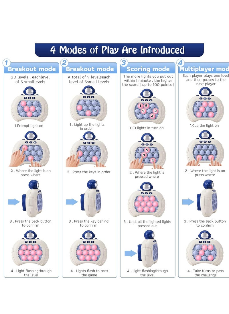 Quick Push Game, Pop It Fidget Electronic Sensor Game, Silicone Toy For Boys Girls, Puzzle Pop Bubble Game Machine Gift For Children And Adults - Package Shape May Vary