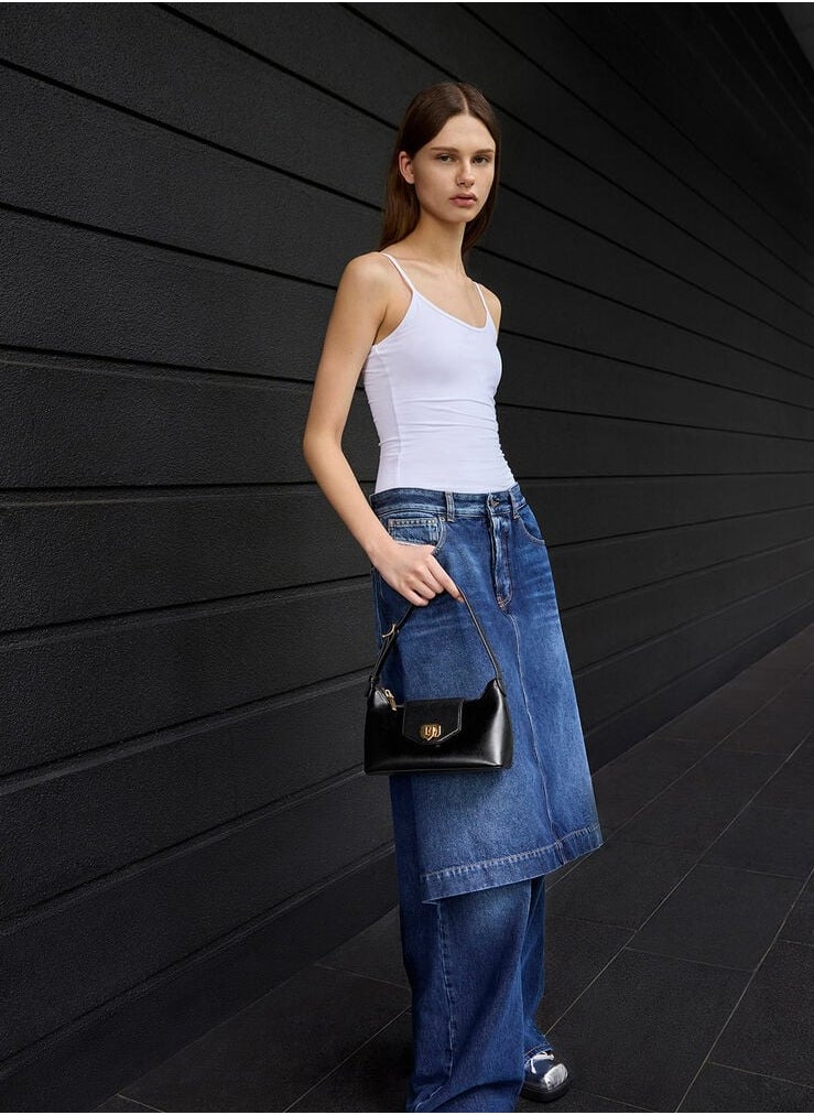 Charles & Keith Arwen Belted Shoulder Bag & Crossbody Bag - Black  - Image 5