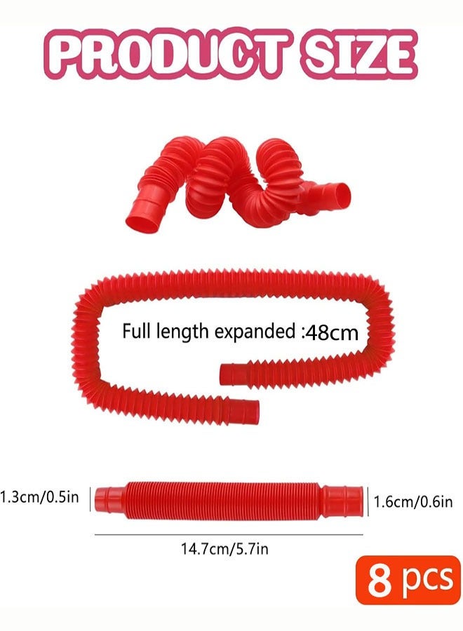 Pop Tubes Sensory Toys, 8 Pcs Autism Sensory Toys, Fine Motor Skills Fidget Pack Toddler Toys, Fidget Toys for Sensory Kids and Kids Learning Toys (Multicolor) - Image 2