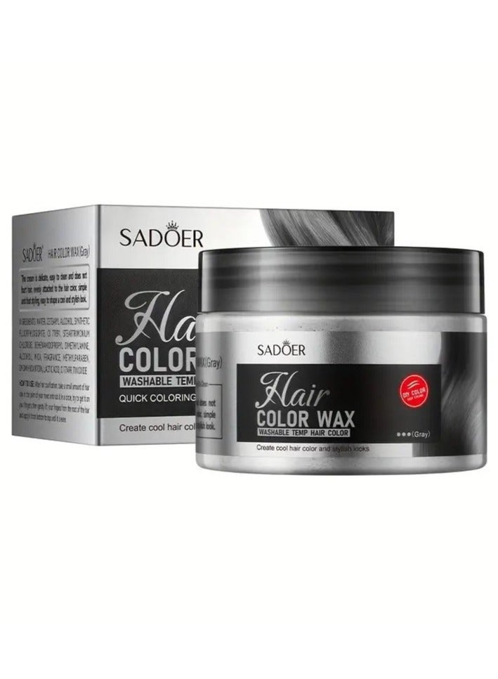سادور شمع لون الشعر sadoer: تلوين سريع ، تصفيف سهل ، لون شعر مناسب قابل للغسل درجة الحرارة رمادي - Image 1