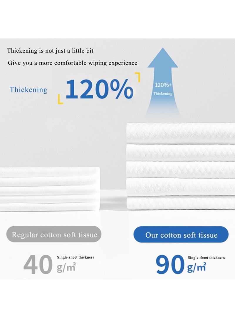 general 2 Pack Disposable Face Towel, Extra Thick Cotton Face Cloths, 100% Cotton Lint-Free Unscented Dry Wipe Facial Tissue, Make Up Removing Facial Tissue Ultra Soft, for Sensitive Skin - Image 3