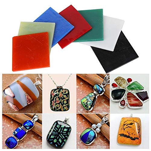 Hztyyier Glass Fusing Sheets for Microwave Kiln Fusing Supply DIY Jewelry Making Accessories, 7 Colors - Image 2