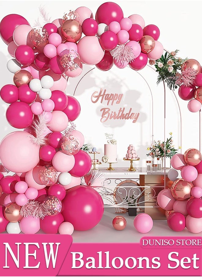 Pink Balloons Garland Arch Kit 150 Pcs 5/10/12/18 Inch Pink Latex Balloons Set For Baby Shower Wedding Birthday Party Background Decorations School Opening Ceremony - pzsku/Z410AD4F2C951A7C9FC61Z/45/_/1702534412/79549724-451d-42b0-b3d4-5f1570cdf9e9