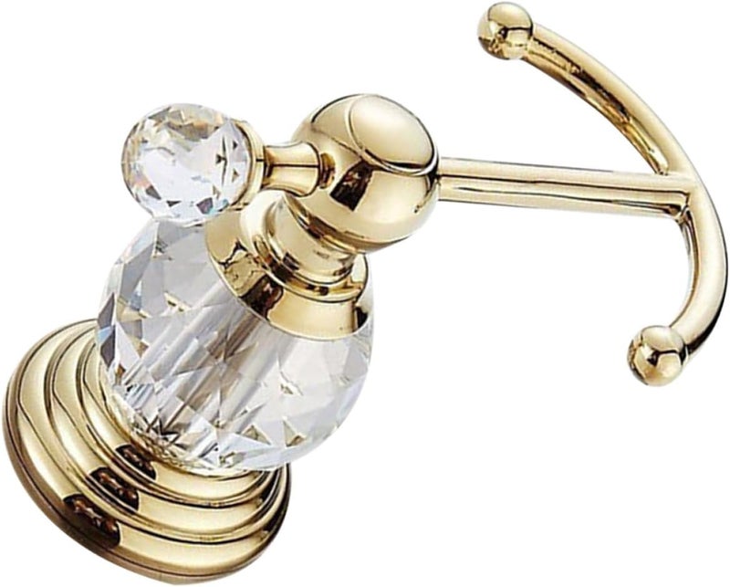 Gold Crystal Robe Hook and Wall Towel Hanger, Punching Heavy Duty Clothes Hook for Bathroom and Closet, Wall-Mounted Kitchen and Door Behind Organizer - Image 1
