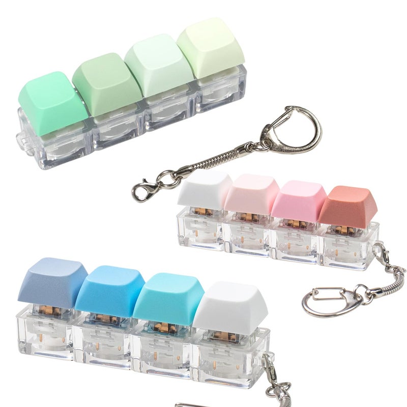 mintcaps Keyboard Fidget Toy 3PCS Keyboard Fidget Keychain Cound Fidget Toys Clicker Fidget Toy Stress Relief Keyboard Fidget Clicker - Image 3
