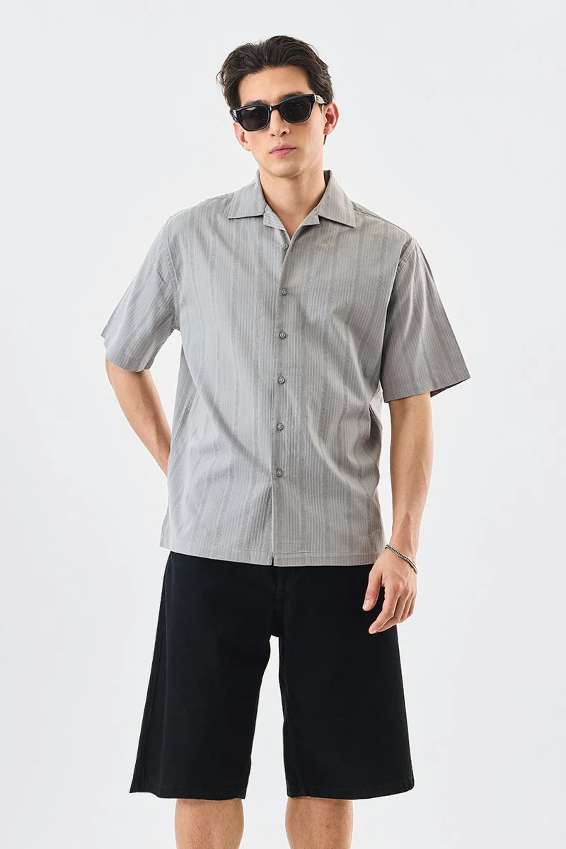 SNITCH Textured Box Fit 100% Cotton Shirt