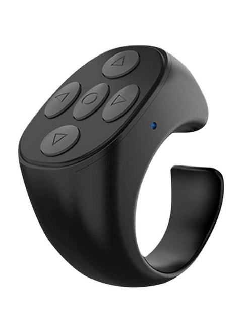 Fingertip Wireless Bluetooth Remote Control, TIK-to-k Remote Control APP Kindle Page Turner, Scrolling Rings Rechargeable Camera Remote for Phones Tablets(Black)
