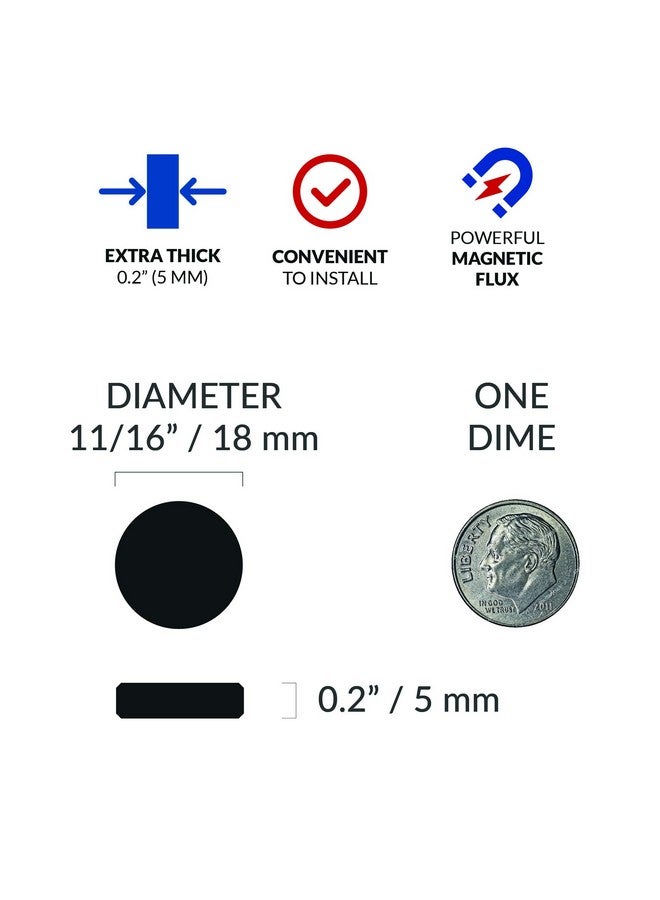 APPLAB Ceramic Magnets, Round Disk Magnets Craft Magnets, Perfect for DIY, Art Projects or for whiteboards & Fridge Organization (0.7") - Image 1