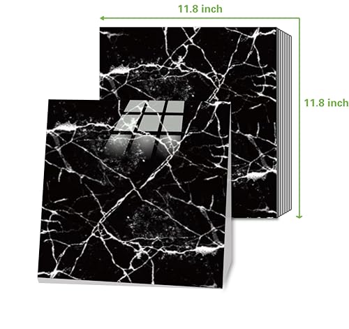 SHOWCOLOUR 10Sheets Peel and Stick Backsplash Marble Look 12X12 Self Adhesive Wall Tile Back Splashes for Kitchen Bathroom 1 Black - Image 3