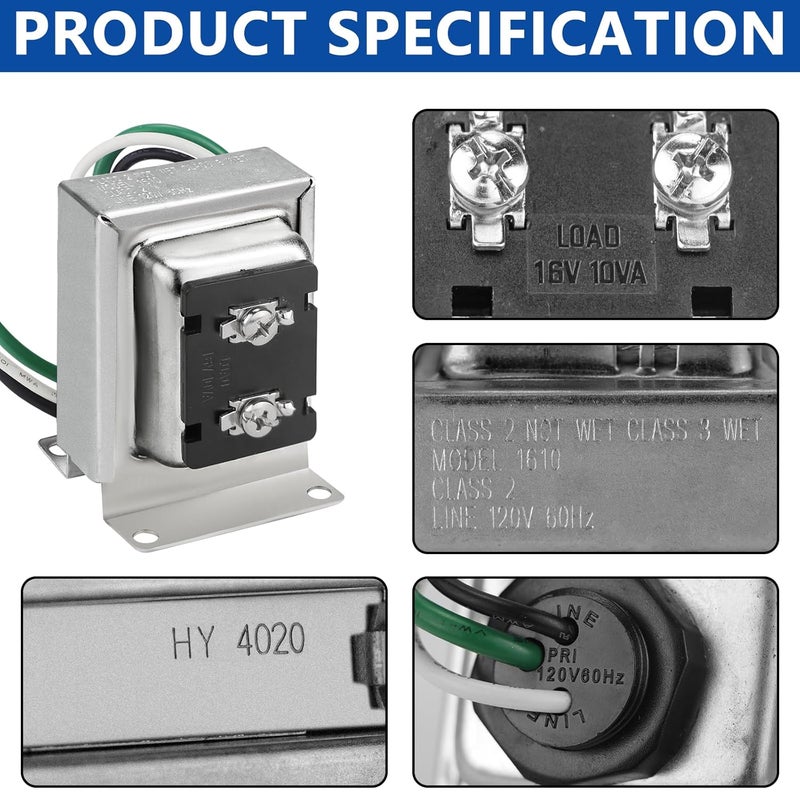 Funmit Doorbell Transformer 16V 10VA Compatible with Ring Wired Video Doorbell - Image 2